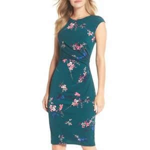 Eliza J printed green sheath dress